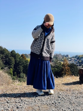 「NIKE（ナイキ）のアイテム（帽子）」を使った、nananananana3さん（レディース・160cm）の冬コーディネート