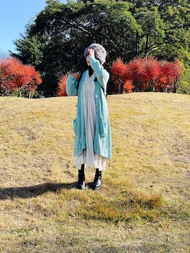 「ロングカーディガン」｜nananananana3さん（レディース・160cm）の冬コーディネート