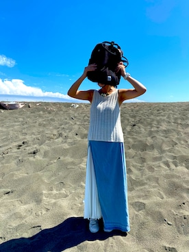 「UNITED ARROWS（ユナイテッドアローズ）のアイテム（デニムスカート）」を使った、nananananana3さん（レディース・160cm）の夏コーディネート