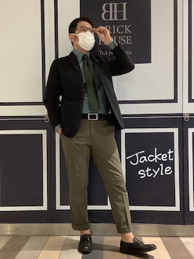 「BRICK HOUSE by TOKYO SHIRT（ブリックハウス）のアイテム（ジャケット/アウター）」を使った、BRICK HOUSE by Tokyo Shirts 川崎アゼリア店さん（メンズ・175cm）の夏コーディネート