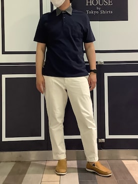 ポロシャツを使った ネイビーコーデ の人気ファッションコーディネート Wear