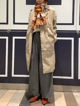 「BRICK HOUSE by TOKYO SHIRT」｜「アイテム（トレンチコート）」を使った、BRICK HOUSE by Tokyo Shirts 川崎アゼリア店さん（レディース・161cm）の秋コーディネート