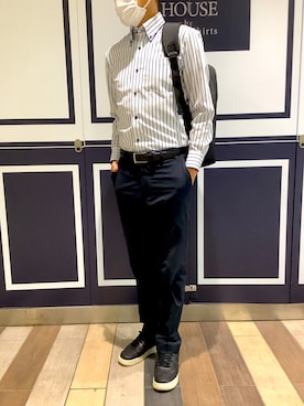 「アイテム（ビジネスシャツ）」を使った、BRICK HOUSE by Tokyo Shirts 川崎アゼリア店さん（メンズ・170cm）の夏コーディネート