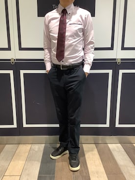「アイテム（ビジネスシャツ）」を使った、BRICK HOUSE by Tokyo Shirts 川崎アゼリア店さん（メンズ・170cm）の秋コーディネート