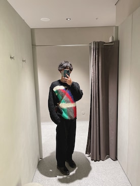 「UJOH（ウジョー）のアイテム（スラックス）」を使った、‧✧̣̇‧ひなた‧✧̣̇‧さん（メンズ・180cm）の冬コーディネート