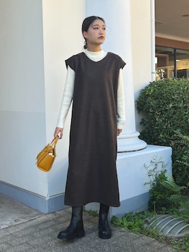 「Chez toi（シェトワ）のアイテム（ブーツ）」を使った、kanaeさん（レディース・159cm）の秋コーディネート