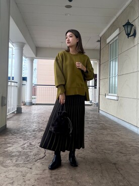 「Chez toi（シェトワ）のアイテム（ブーツ）」を使った、kanaeさん（レディース・159cm）の秋コーディネート