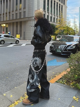 「アイテム（パンツ）」を使った、綾さん（メンズ・173cm）の冬コーディネート