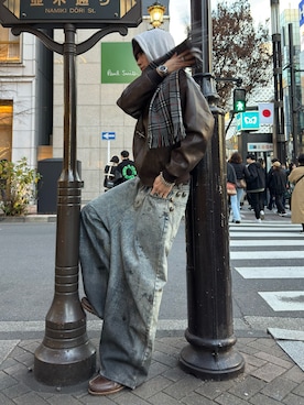 「BURBERRY（バーバリー）のアイテム」を使った、綾さん（メンズ・173cm）の冬コーディネート