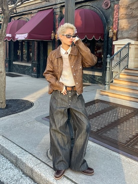 「アイテム（ファッション雑貨）」を使った、綾さん（メンズ・173cm）の秋コーディネート