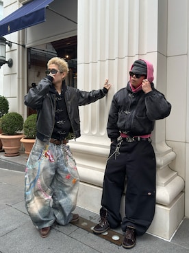 「アイテム（MA-1）」を使った、綾さん（メンズ・173cm）の秋コーディネート