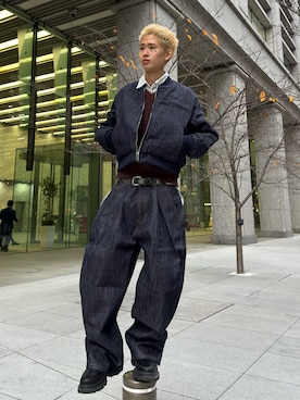 「アイテム（トップス）」を使った、綾さん（メンズ・173cm）の冬コーディネート