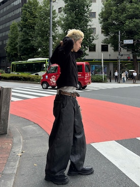 「アイテム（パンツ）」を使った、綾さん（メンズ・173cm）の秋コーディネート