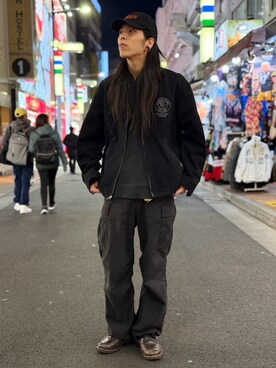 「AVIREX（アヴィレックス）のアイテム（ブルゾン）」を使った、しまさん（メンズ・176cm）の冬コーディネート