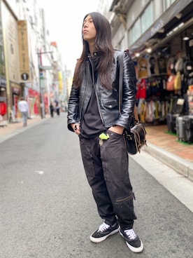 「schott（ショット）のアイテム（ジャケット/アウター）」を使った、しまさん（メンズ・176cm）の秋コーディネート