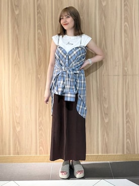 「アイテム（スカート）」を使った、ローサさん（レディース・159cm・10代）の夏コーディネート