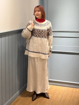 「アイテム（ニット/セーター）」を使った、ローサさん（レディース・159cm・10代）の冬コーディネート