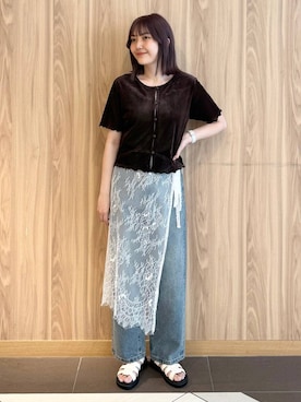 「アイテム（カーディガン/ボレロ）」を使った、ローサさん（レディース・159cm・10代）の夏コーディネート