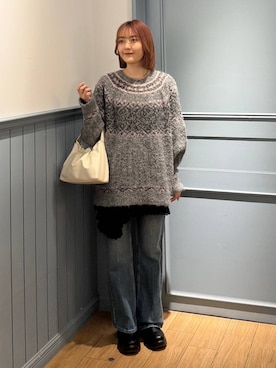 「アイテム（ニット/セーター）」を使った、ローサさん（レディース・159cm・10代）の冬コーディネート