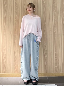 「アイテム（スウェットパンツ）」を使った、ローサさん（レディース・159cm・10代）の夏コーディネート