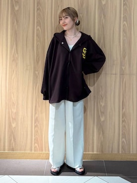 「アイテム（パーカー）」を使った、ローサさん（レディース・159cm・10代）の夏コーディネート