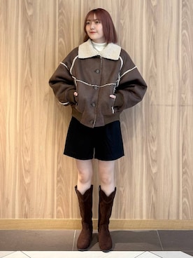 「アイテム（ブルゾン）」を使った、ローサさん（レディース・159cm・10代）の冬コーディネート