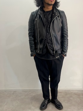 「アイテム（ライダースジャケット）」を使った、roy3251988さん（メンズ・172cm）の秋コーディネート