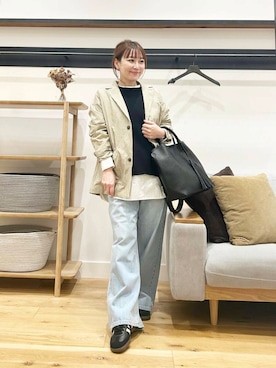 「ストレート×イエベ春」｜「アイテム（その他アウター）」を使った、+++ゆき+++さん（レディース・151cm）の春コーディネート