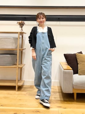 「ストレート×イエベ春」｜「アイテム（オールインワン・サロペット）」を使った、+++ゆき+++さん（レディース・151cm）の冬コーディネート
