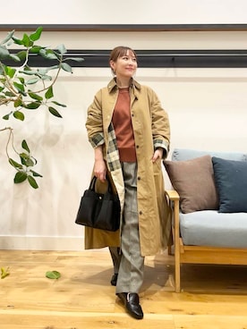 「アイテム（ステンカラーコート）」を使った、+++ゆき+++さん（レディース・151cm）の秋コーディネート