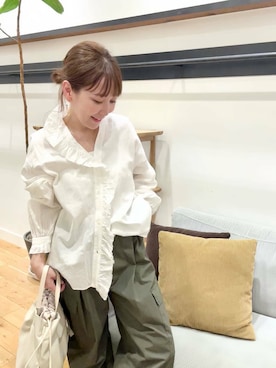 「かぐれ（カグレ）のユーティリティーイージーパンツ（その他パンツ）」を使った、+++ゆき+++さん（レディース・151cm）の夏コーディネート