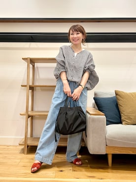 「URBAN RESEARCH DOORS（アーバンリサーチドアーズ）のリネンドロストドルマンブラウス（シャツ/ブラウス、その他）」を使った、+++ゆき+++さん（レディース・151cm）の春コーディネート