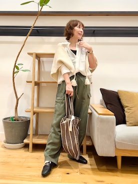 「アイテム（ストール/ショール）」を使った、+++ゆき+++さん（レディース・151cm）の秋コーディネート