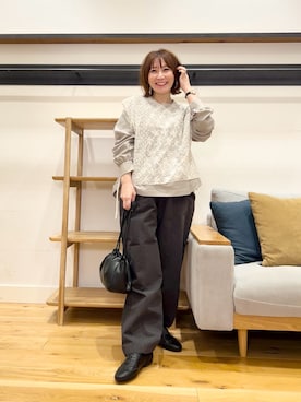 「URBAN RESEARCH DOORS（アーバンリサーチドアーズ）の2WAYレースカバー（ストール/ショール、ベージュ系）」を使った、+++ゆき+++さん（レディース・151cm）の春コーディネート