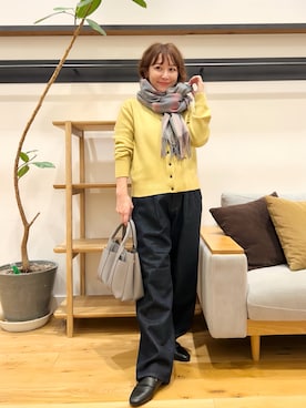 「アイテム（ストール/ショール）」を使った、+++ゆき+++さん（レディース・151cm）の秋コーディネート