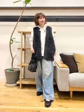 「アイテム（テーラードジャケット、グレー系）」を使った、+++ゆき+++さん（レディース・151cm）の秋コーディネート