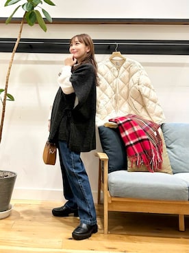 「URBAN RESEARCH DOORS（アーバンリサーチドアーズ）のピンタックフリルスタンドカラーブラウス（シャツ/ブラウス）」を使った、+++ゆき+++さん（レディース・151cm）の冬コーディネート