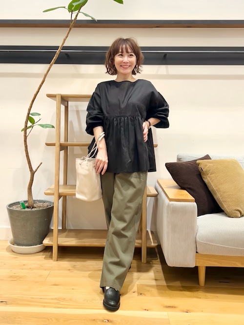 セール】コットンツイル2WAYギャザーブラウス（シャツ/ブラウス