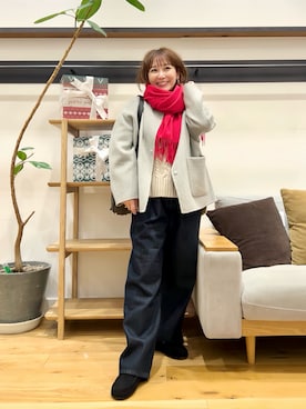 「アイテム（その他アウター、グレー系）」を使った、+++ゆき+++さん（レディース・151cm）の冬コーディネート