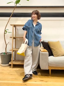 「アイテム（トートバッグ）」を使った、+++ゆき+++さん（レディース・151cm）の秋コーディネート