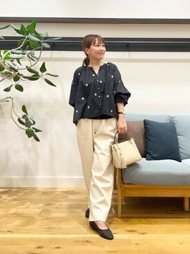 「URBAN RESEARCH DOORS（アーバンリサーチドアーズ）のラメ刺繍ブラウス（シャツ/ブラウス）」を使った、+++ゆき+++さん（レディース・151cm）の夏コーディネート