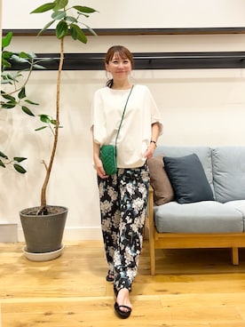 「URBAN RESEARCH DOORS（アーバンリサーチドアーズ）のコクーンシルエットプルオーバー（Tシャツ/カットソー）」を使った、+++ゆき+++さん（レディース・151cm）の夏コーディネート