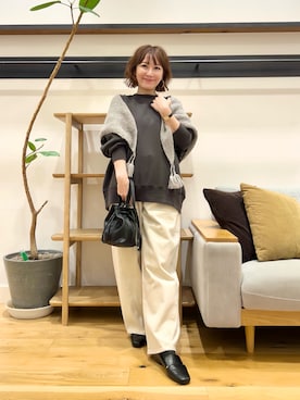 「アイテム（ストール/ショール）」を使った、+++ゆき+++さん（レディース・151cm）の秋コーディネート