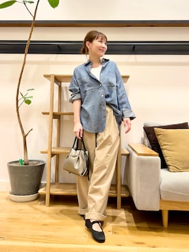 「URBAN RESEARCH DOORS（アーバンリサーチドアーズ）のシアーデニムシャツ（シャツ/ブラウス）」を使った、+++ゆき+++さん（レディース・151cm）の夏コーディネート