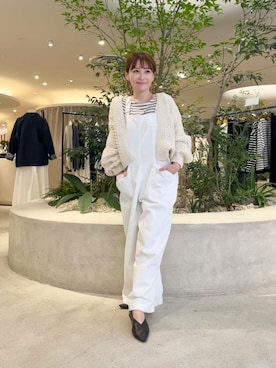 「アイテム（オールインワン・サロペット、ホワイト系）」を使った、+++ゆき+++さん（レディース・151cm）の秋コーディネート