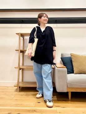 「URBAN RESEARCH DOORS（アーバンリサーチドアーズ）のカフタンチュニック（その他トップス、ブラック系）」を使った、+++ゆき+++さん（レディース・151cm）の春コーディネート