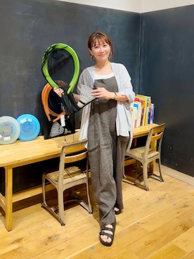「アイテム（サロペット/オーバーオール、グレー系）」を使った、+++ゆき+++さん（レディース・151cm）の夏コーディネート