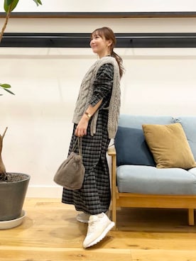 「アイテム（シャツワンピース）」を使った、+++ゆき+++さん（レディース・151cm）の秋コーディネート