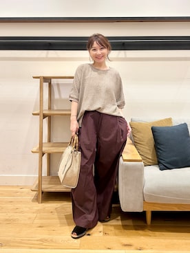 「URBAN RESEARCH DOORS（アーバンリサーチドアーズ）のワッシャーカットドルマンプルオーバー（Tシャツ/カットソー、グレー系）」を使った、+++ゆき+++さん（レディース・151cm）の夏コーディネート