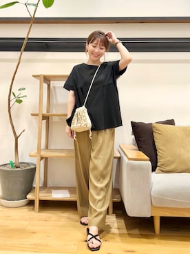 「URBAN RESEARCH DOORS（アーバンリサーチドアーズ）の『UVカット/接触冷感/吸水速乾』ドライタッチリラックスパンツ（その他パンツ）」を使った、+++ゆき+++さん（レディース・151cm）の夏コーディネート